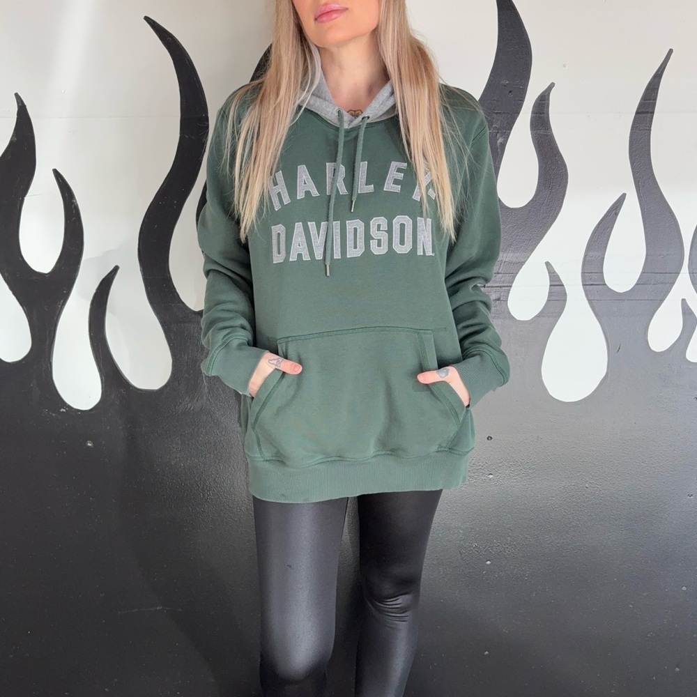 Harley-Davidson Green and Gray Men's Sweater - Picture 2 of 7